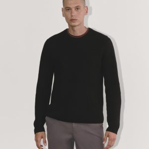 The Fisherman Crew in Wool Cashmere | Black