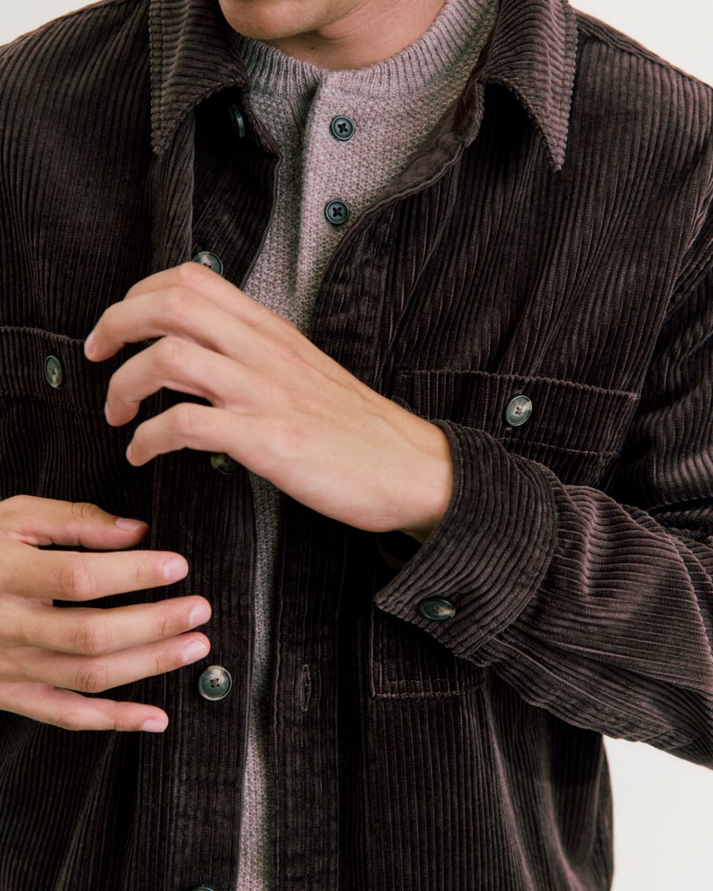 Wide Wale Corduroy Shirt | Dark Chocolate - Image 8