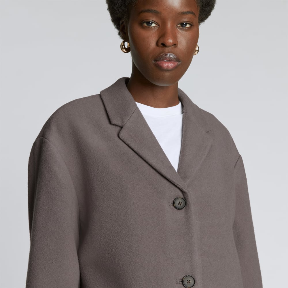 The Italian ReWool? Cocoon Coat | Taupe Grey - Image 4