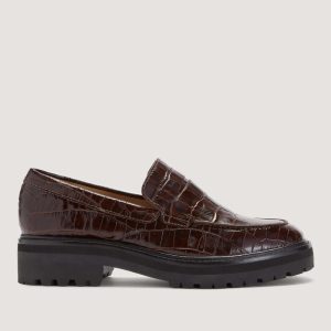 The Lug Loafer | Brown Crocodile