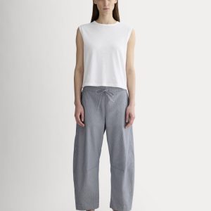 The Easy Barrel Pant | Dark Denim Pinstripe