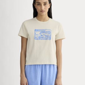 The Everlane x Parks Project Box-Cut Tee | Natural / Granada Sky Blue