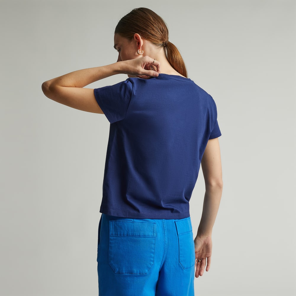 The Box-Cut Tee in Essential Cotton | Ocean Cavern | No Pocket - Image 3
