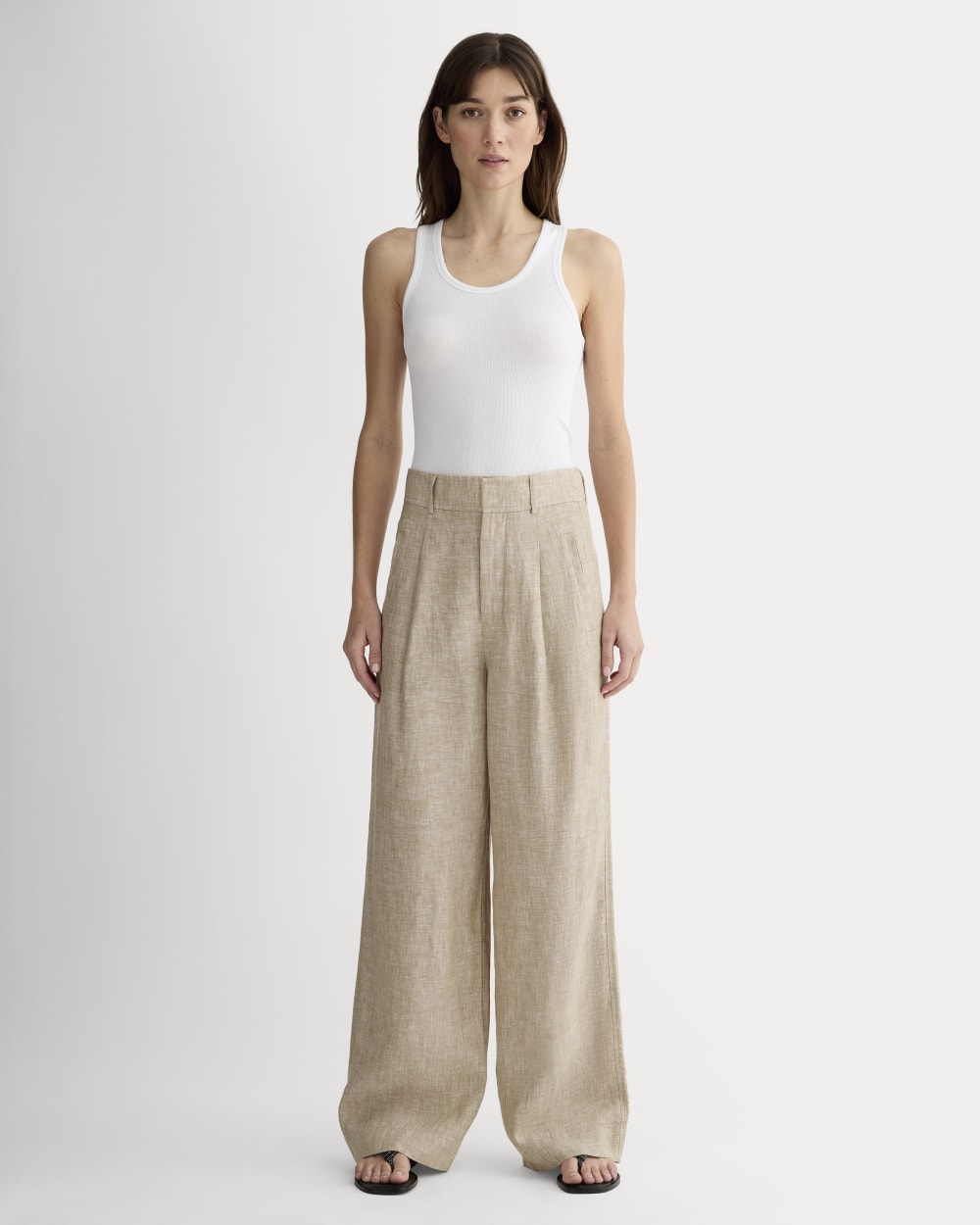 The Linen Way-High® Drape Pant | Cornstalk Chambray