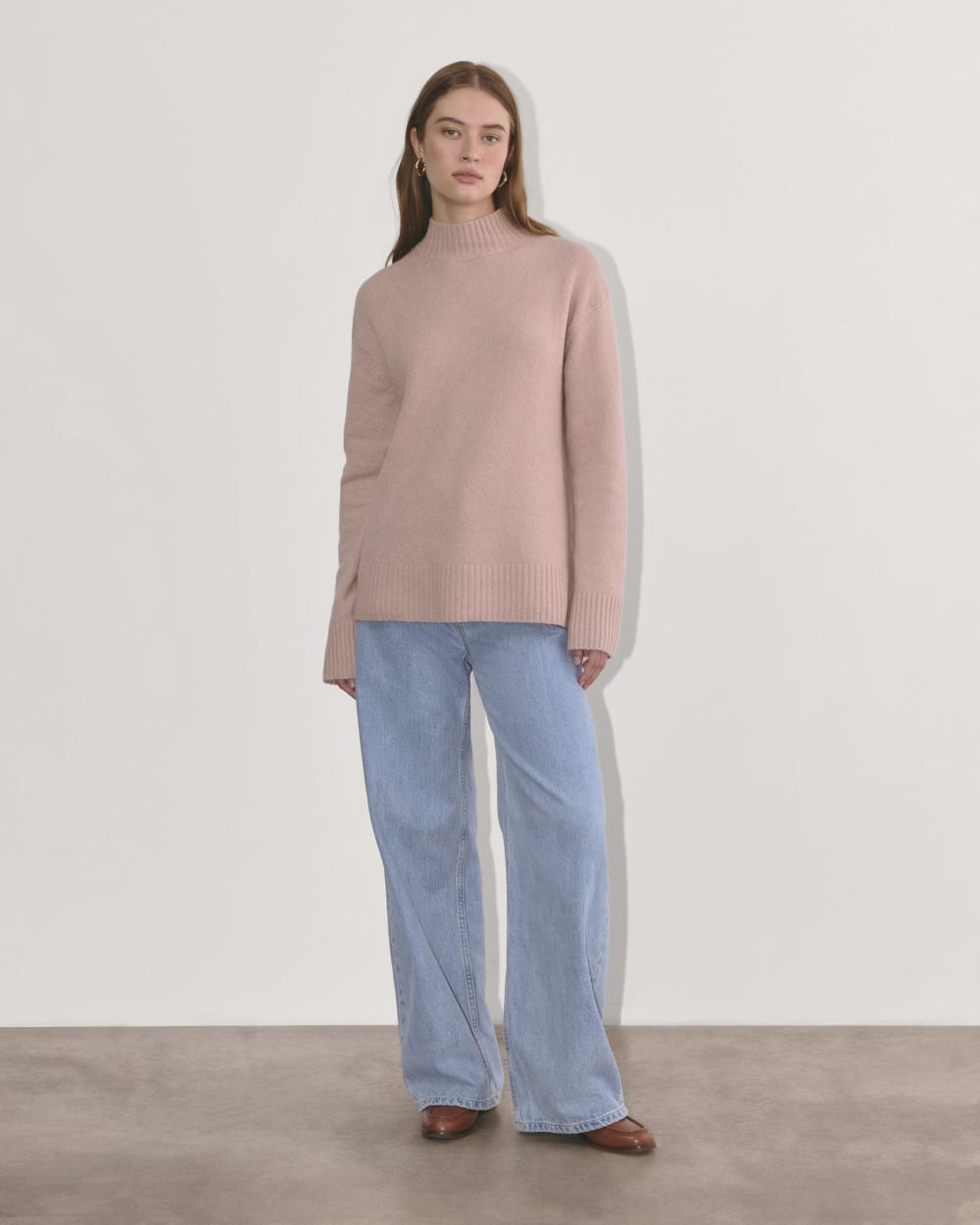 The Mockneck Sweater in Plush Cotton | Dusty Rose - Image 3