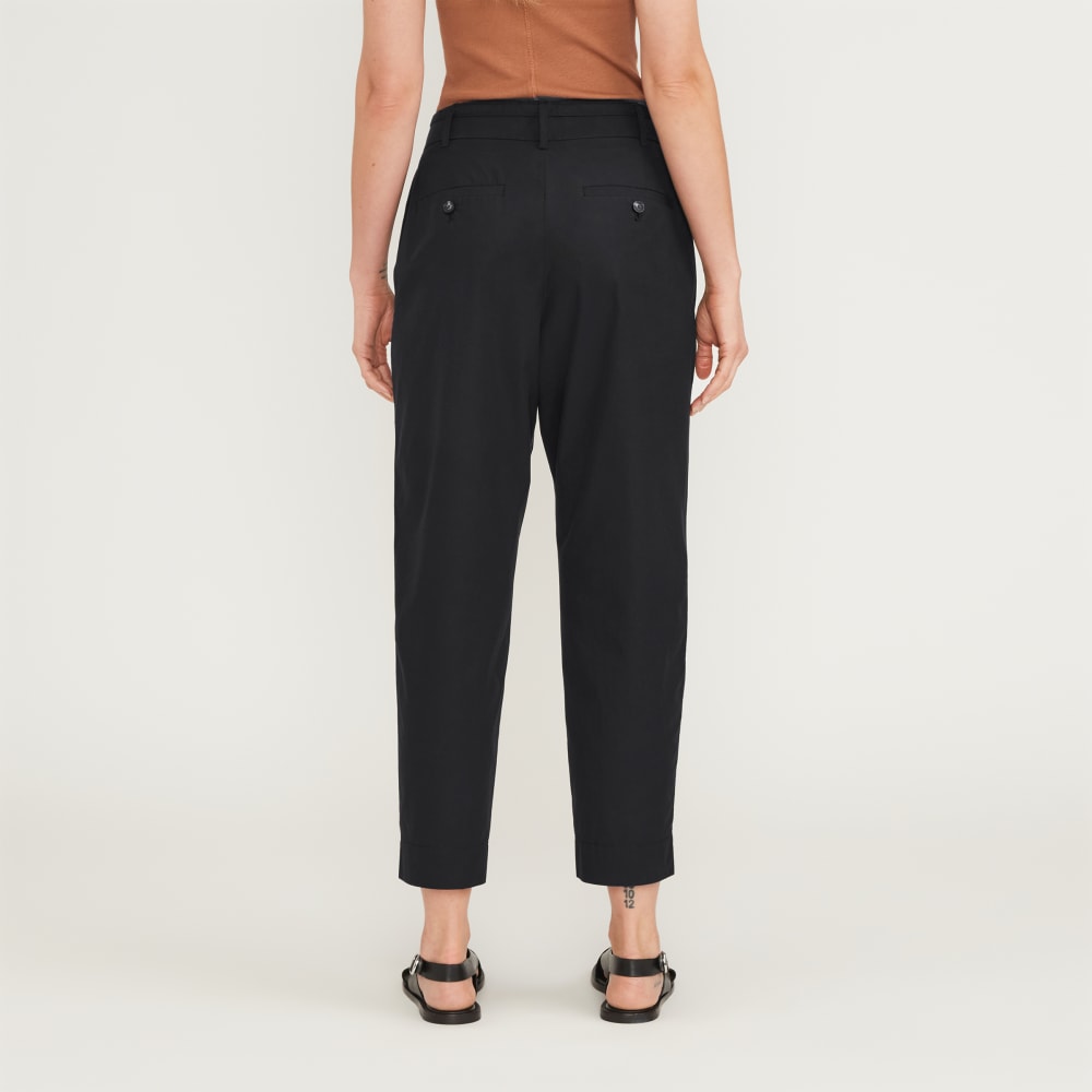 The Poplin Pleated Taper Pant | Black - Image 6