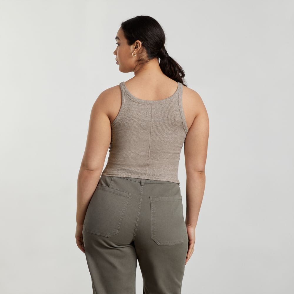 The Pima Micro-Rib Short Tank | Heathered Burnt Sugar - Image 3