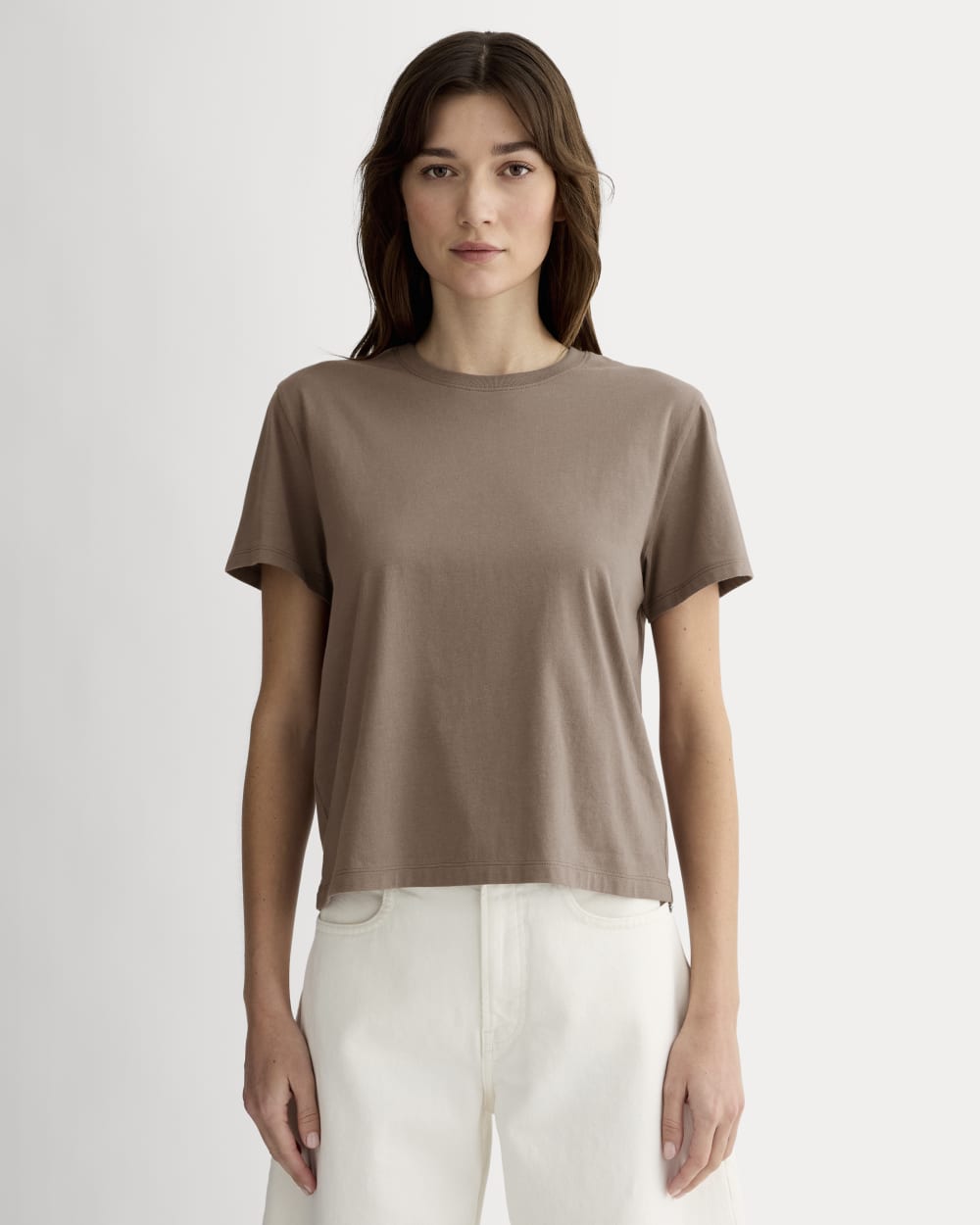 The Box-Cut Tee in Essential Cotton | Clay | No Pocket