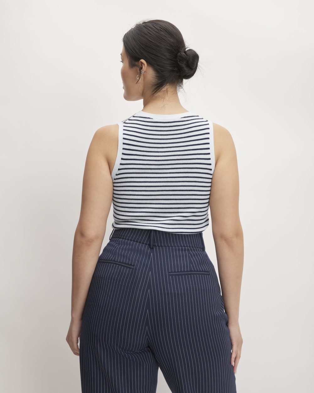 The Tank in Ultrasoft Merino | Bone / Navy - Image 6
