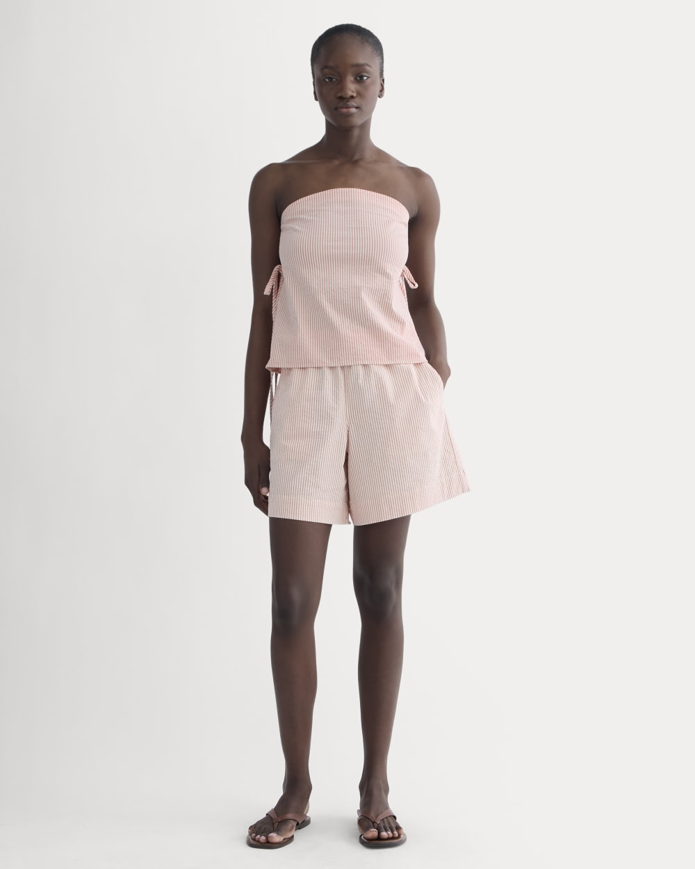 The Seersucker Pull-On Short | Soft Orange